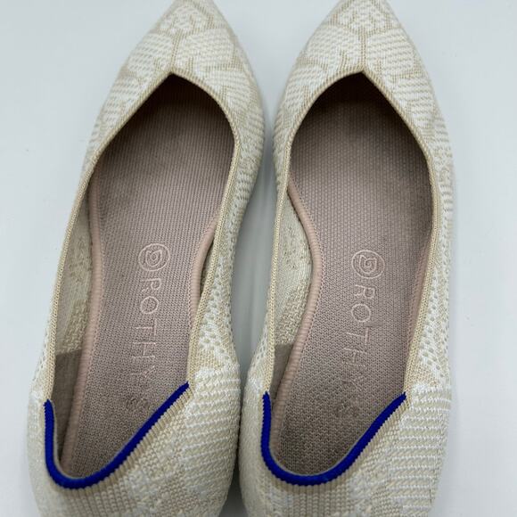 Rothy’s The Point Flats Lily Ivory Beige Knit Women’s Size 10.5 Sustainable - Picture 4 of 16